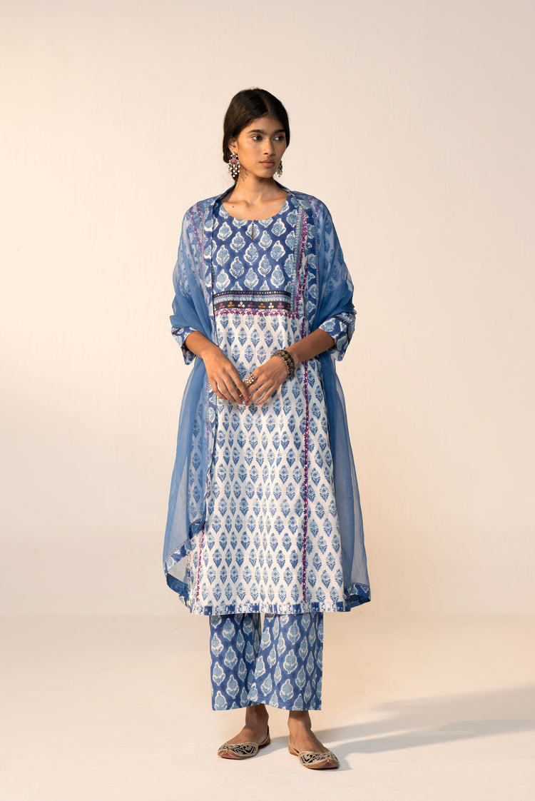 Medh Chiffon Dupatta Blue