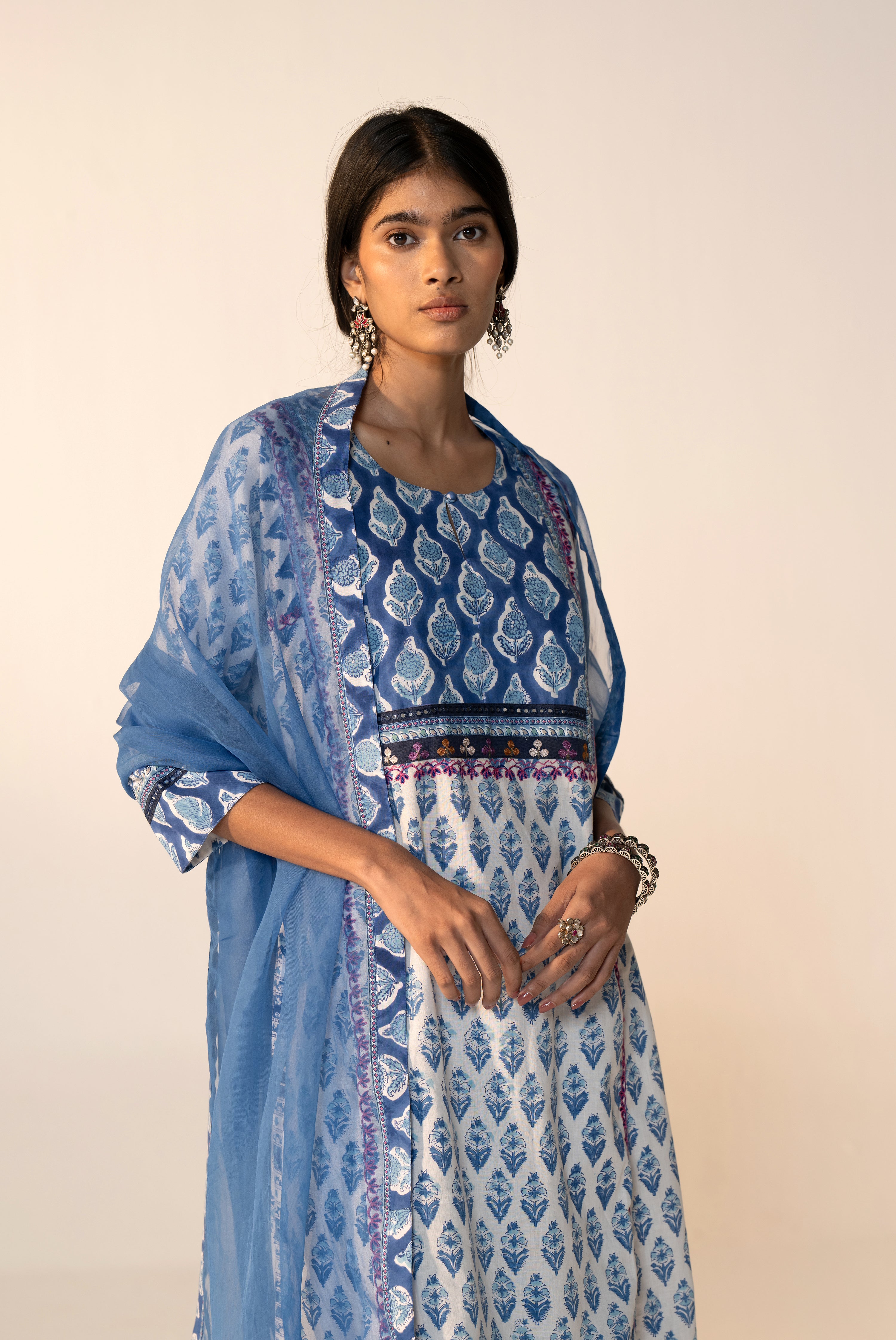 Medh Chiffon Dupatta Blue
