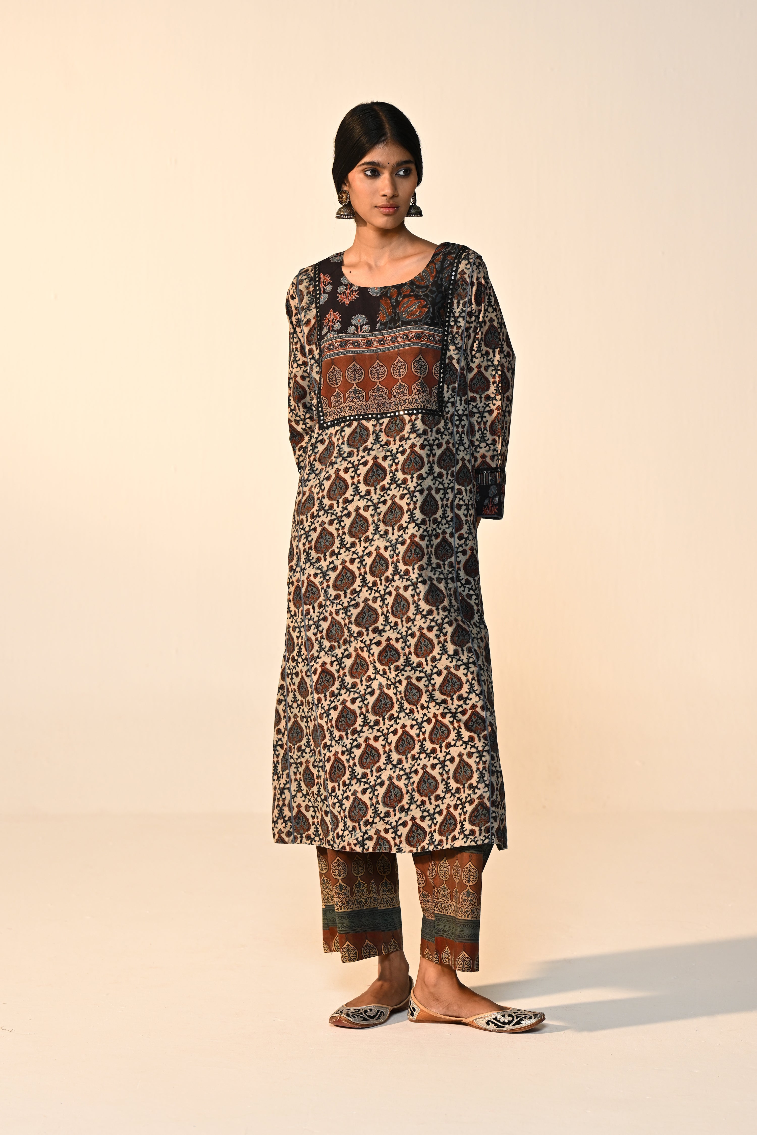 Tulsi Cotton Vanaspati Printed Pant Rust Green