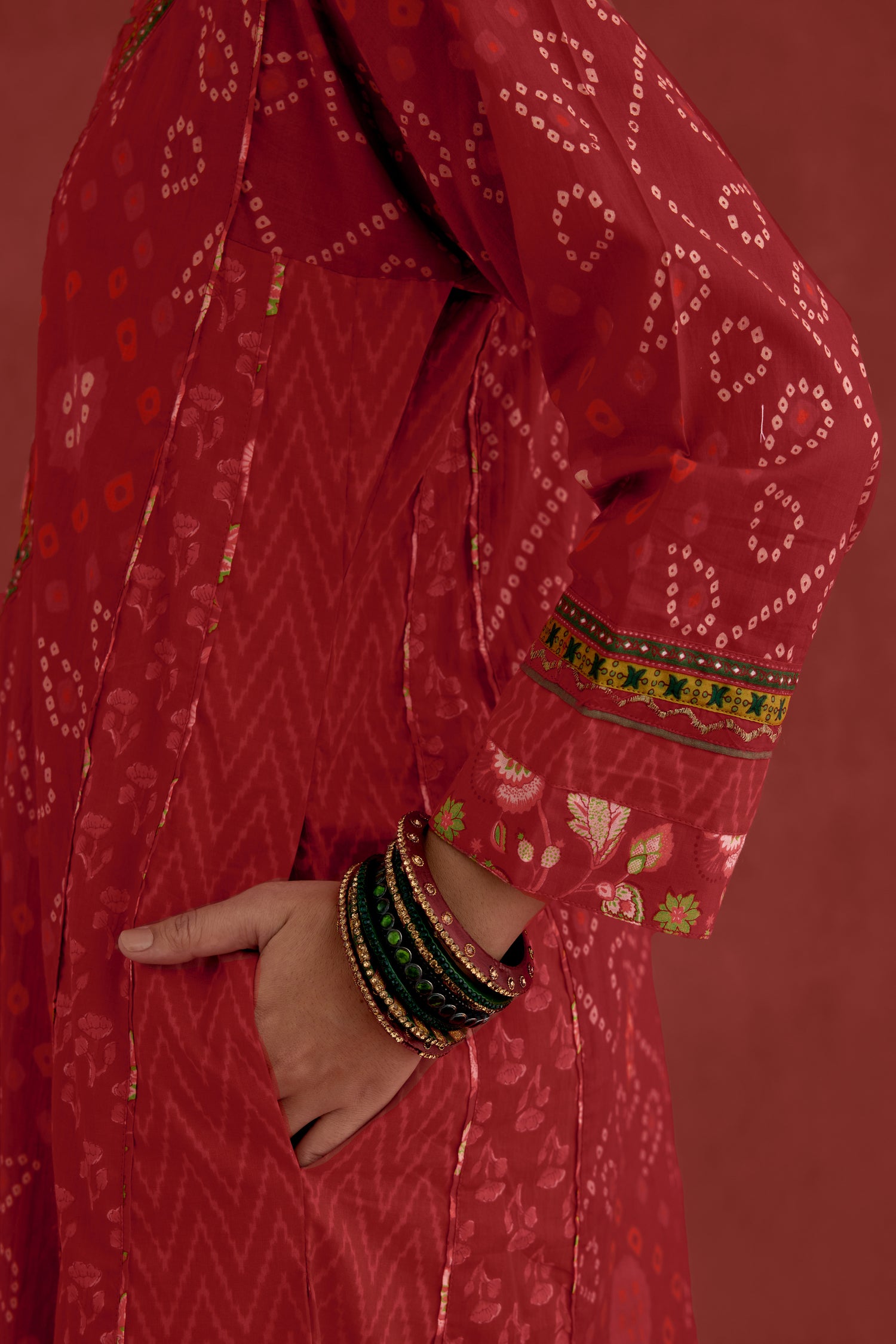 Adya Cotton Printed Kurta Red (10049103298859)