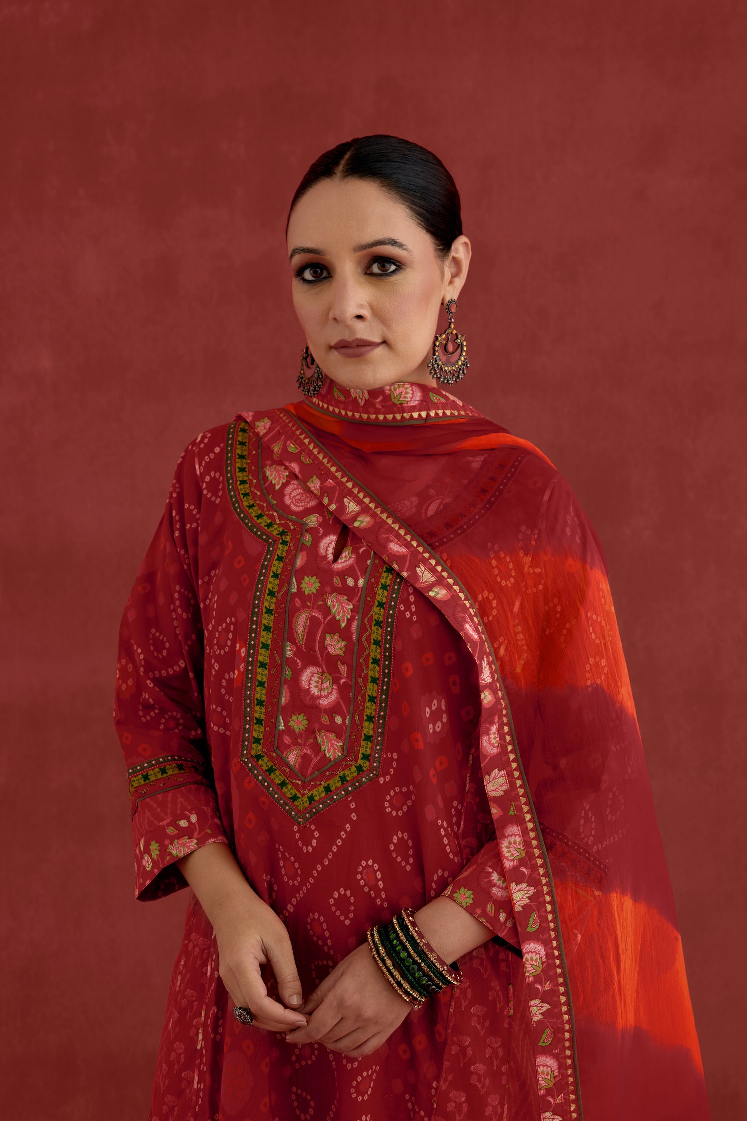 Adya Cotton Printed Kurta Red (10049103298859)