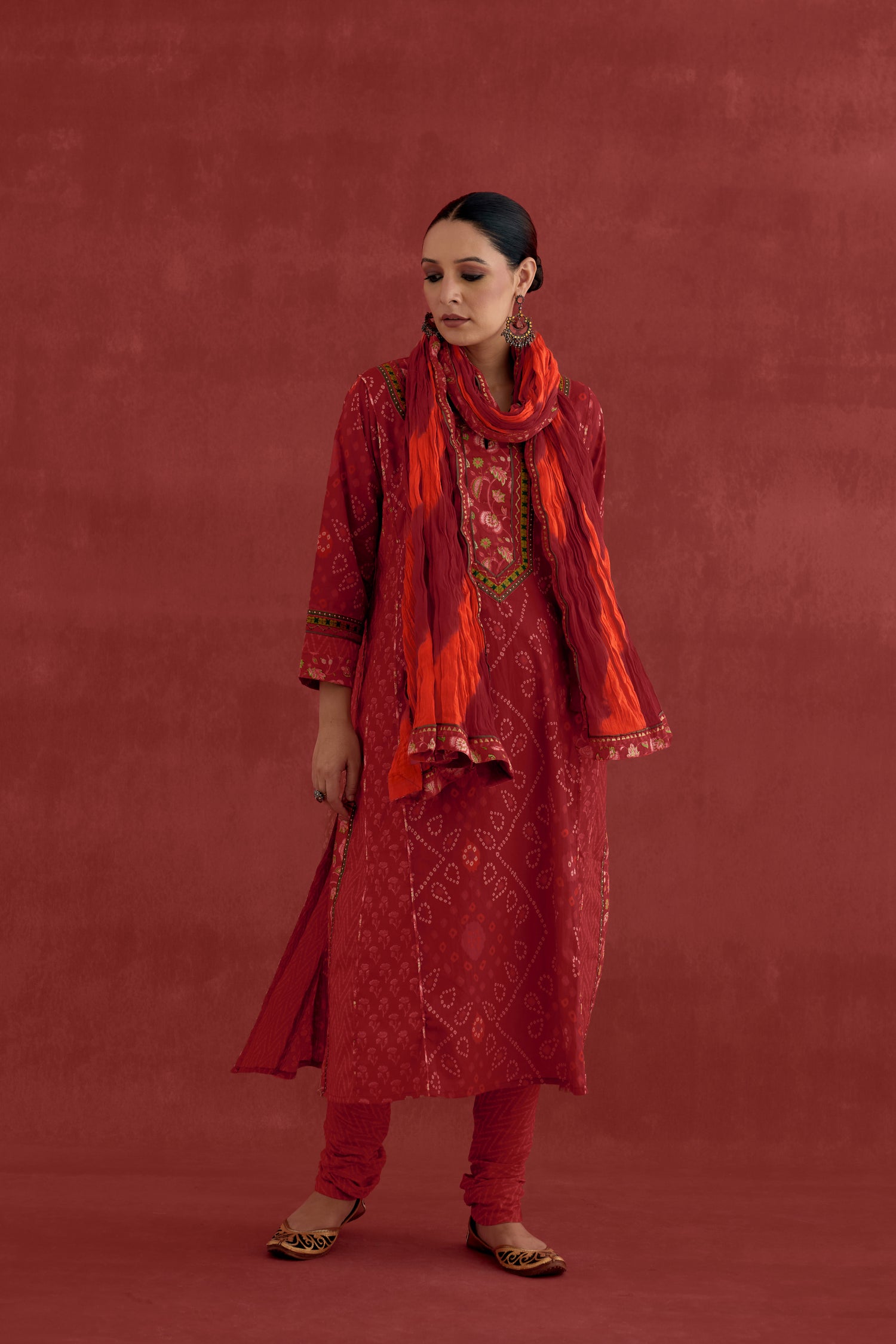 Adya Cotton Printed Kurta Red (10049103298859)