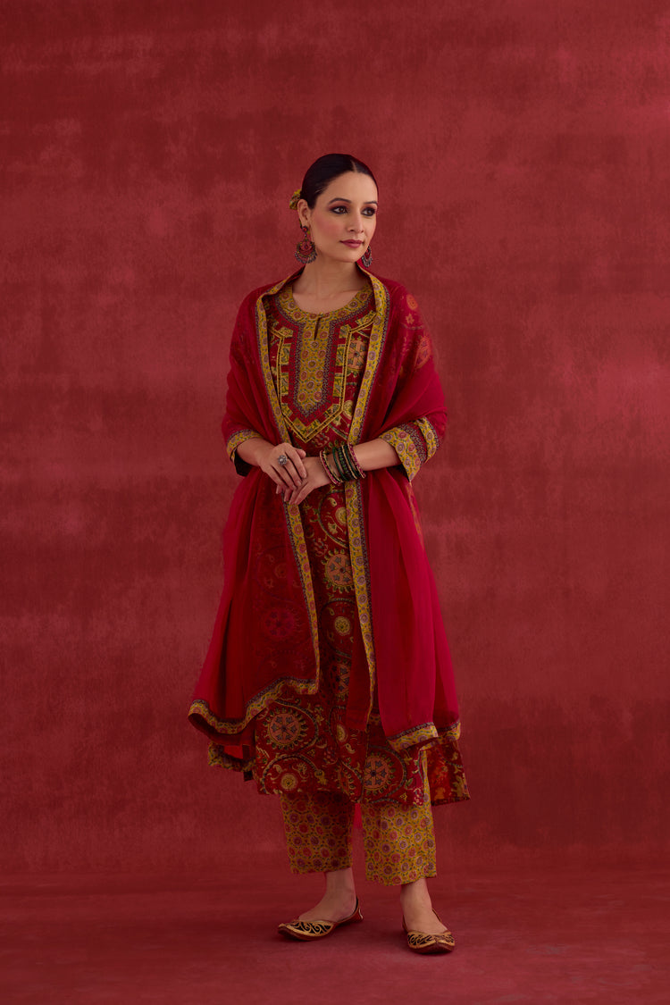 Medh Dupatta Red (10039703470379)
