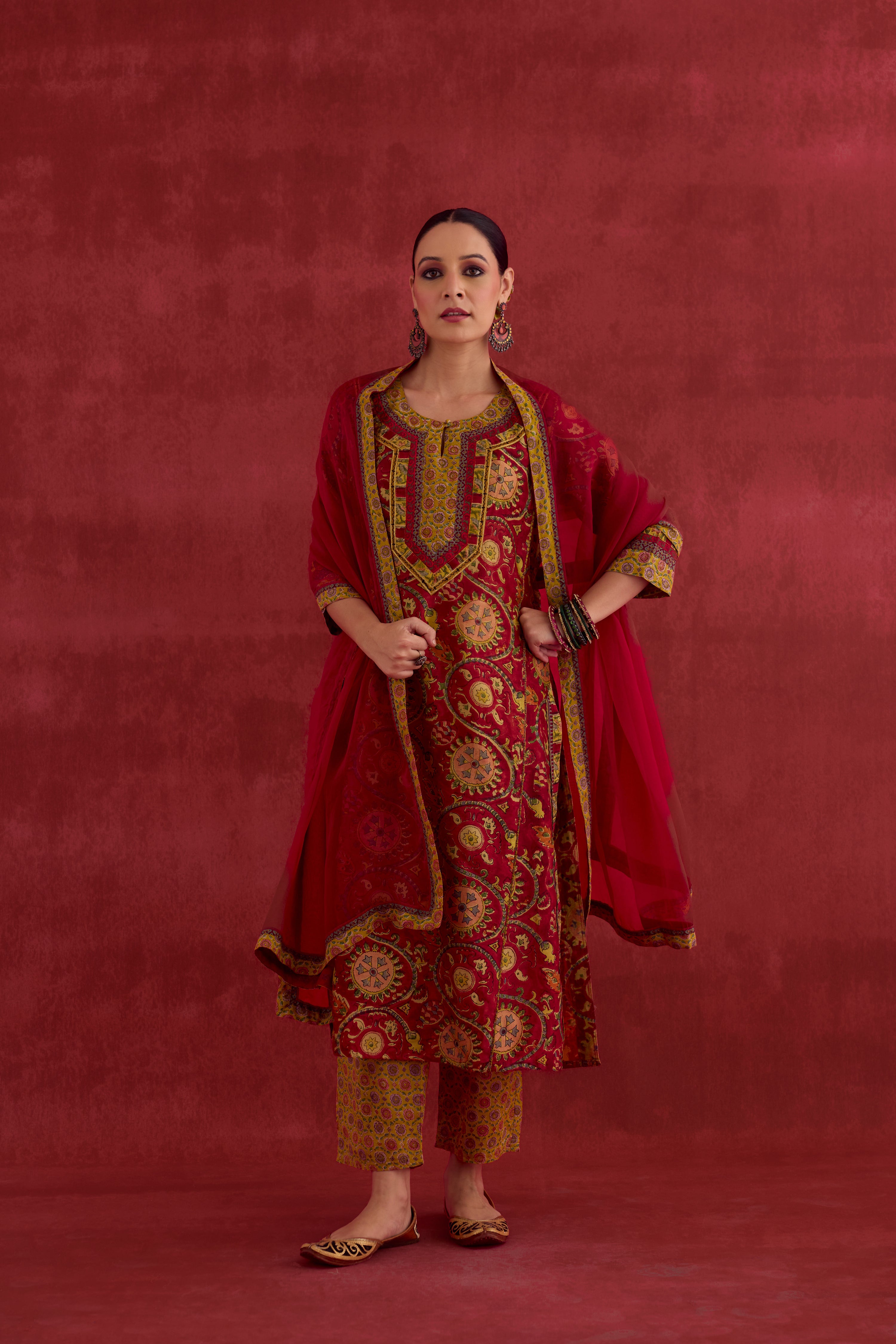 Medh Dupatta Red (10039703470379)