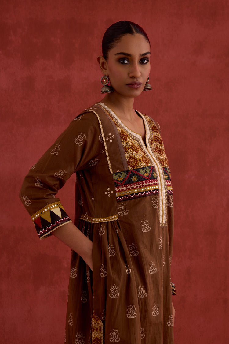 Banjara Printed Kurta Brown (10040118870315)
