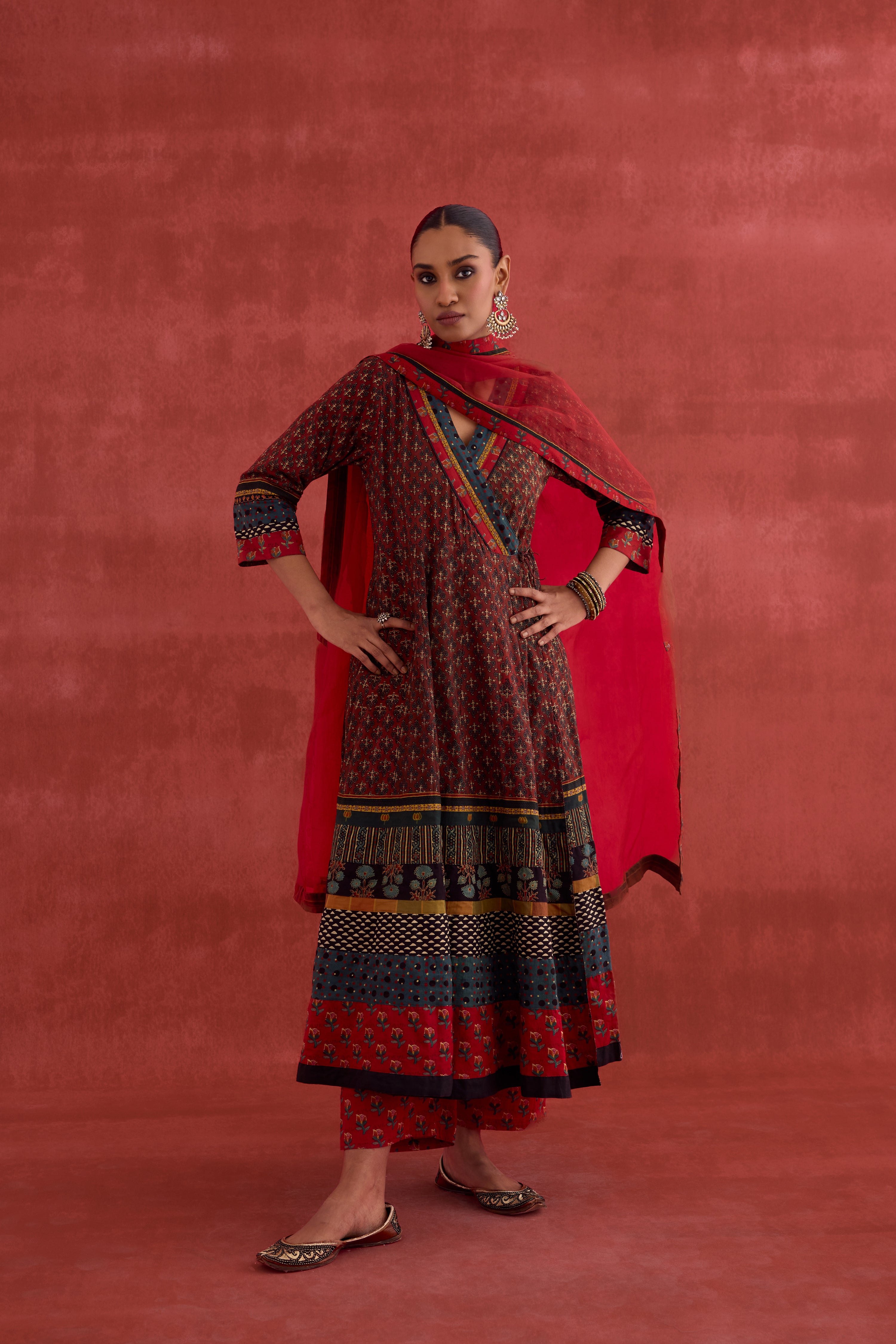 Medh Dupatta Maroon (10039948509483)