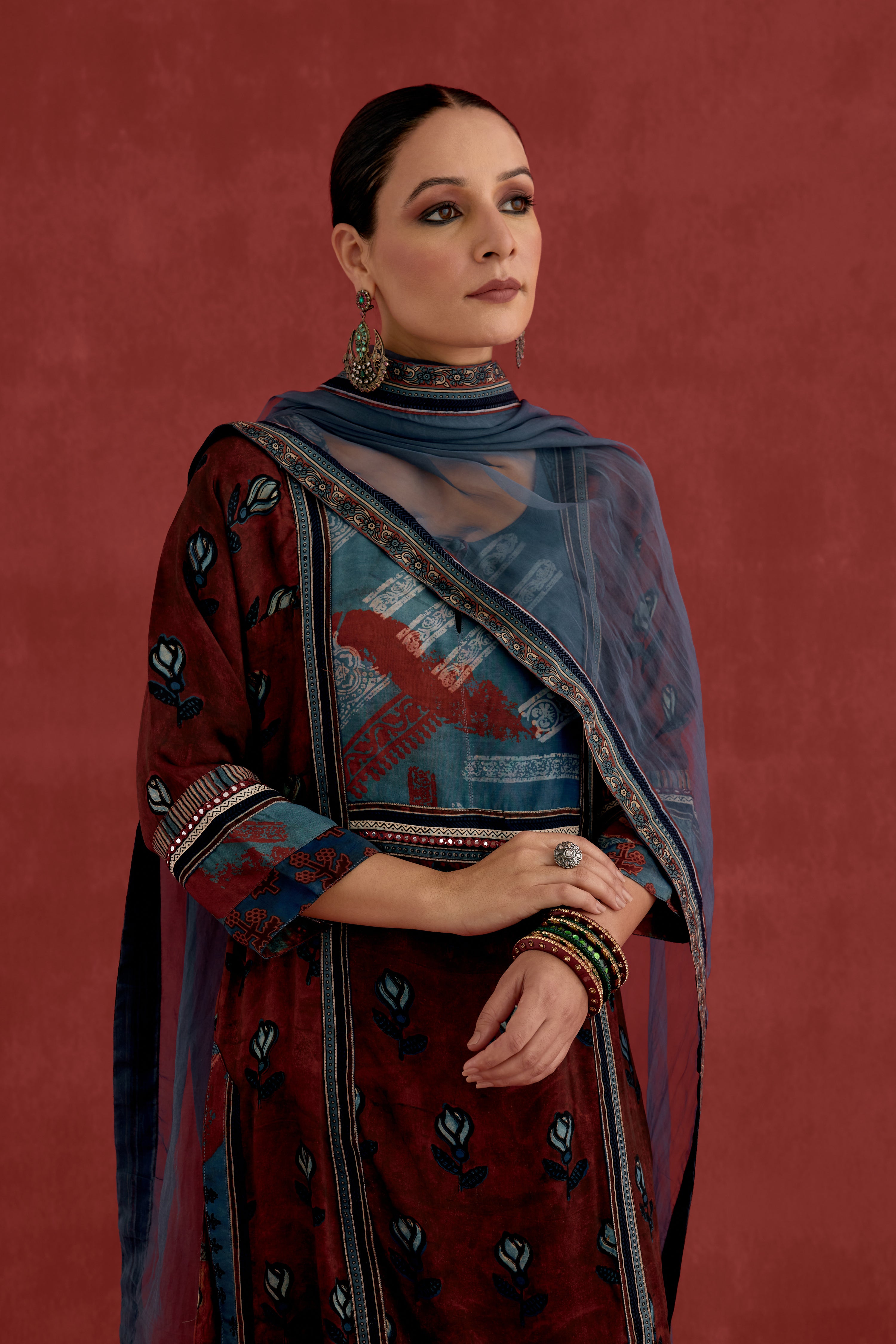 Medh Dupatta Teal Blue (10049135903019)