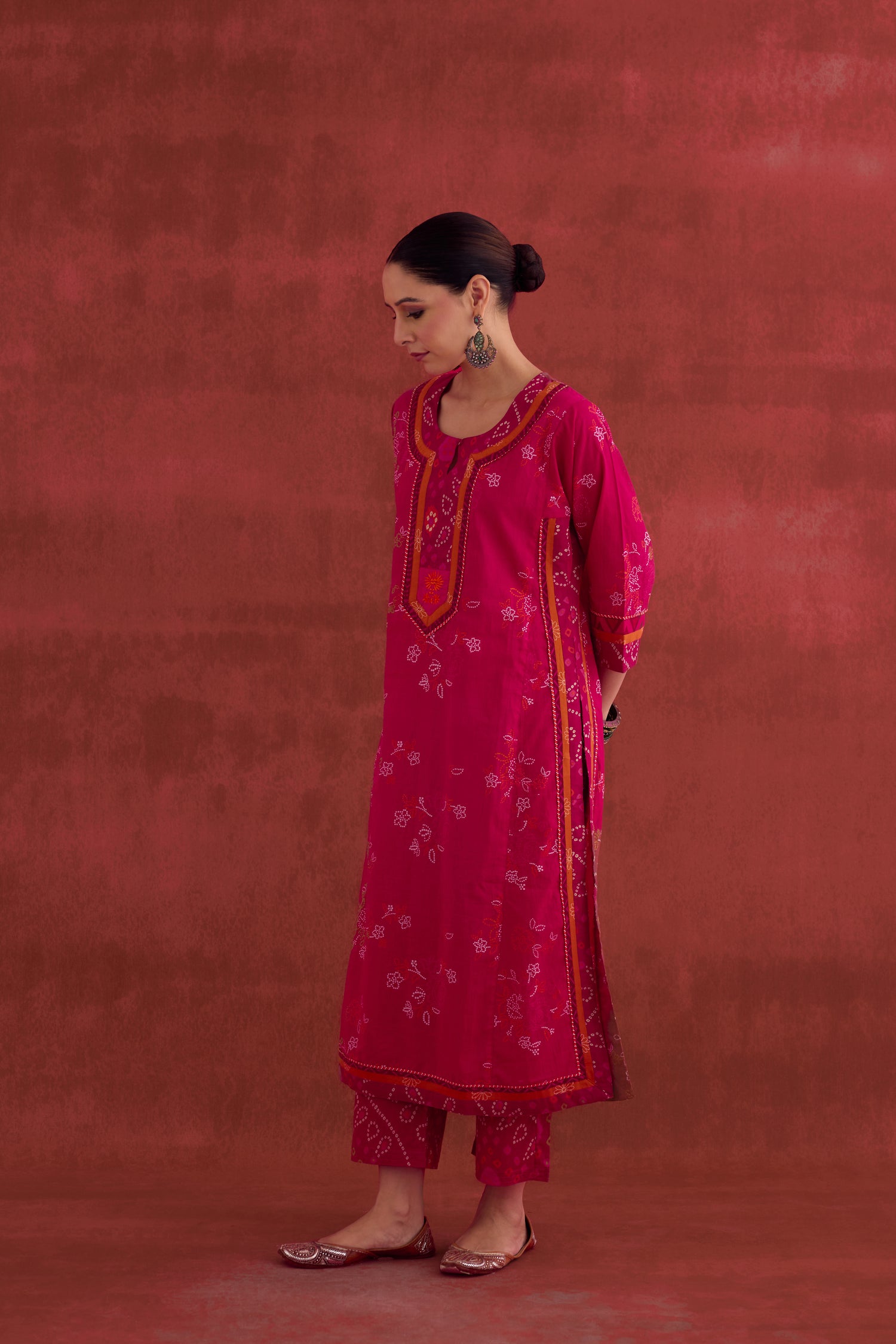 Anu Cotton Printed Kurta Pink (10039604019499)