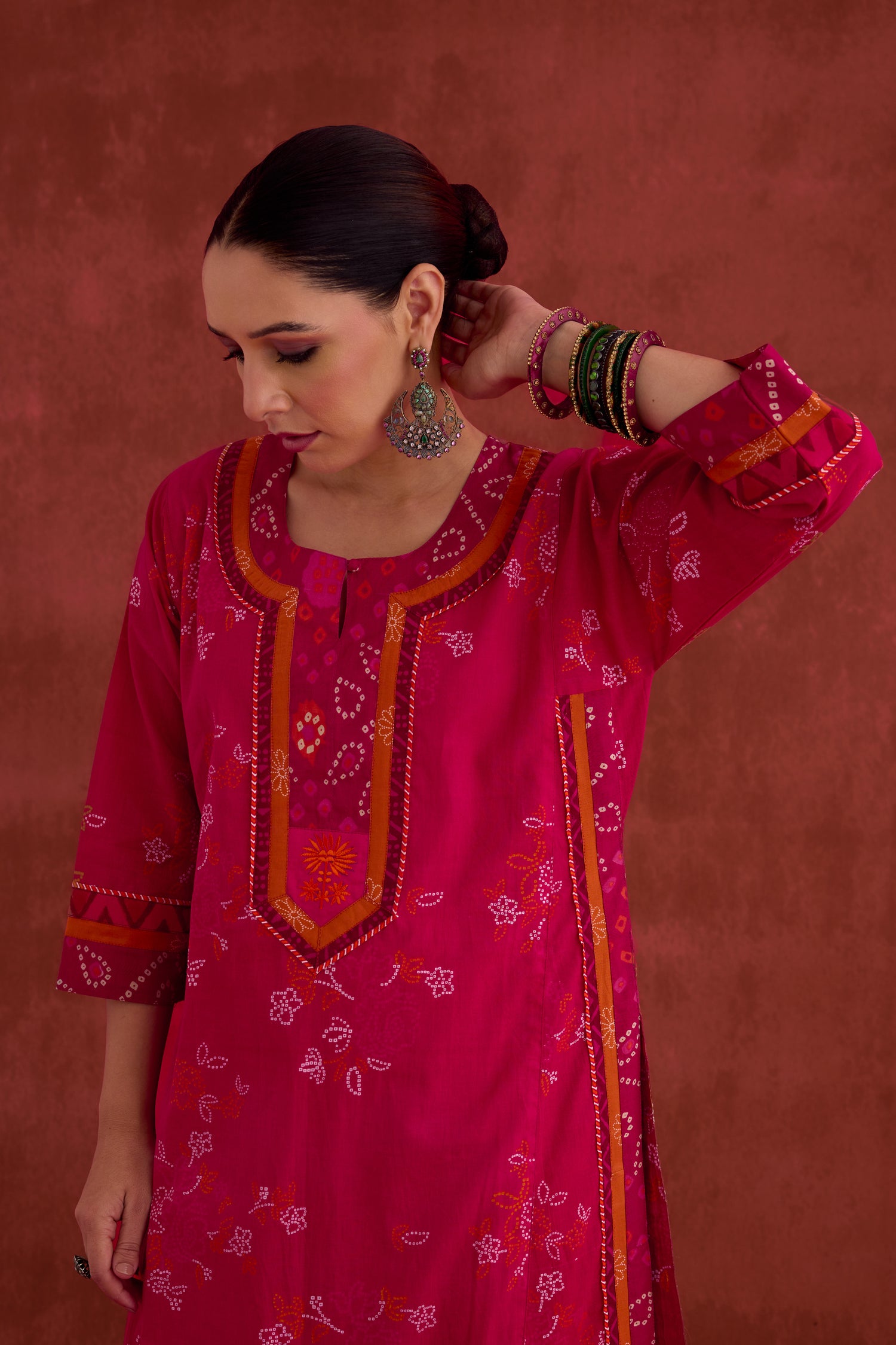 Anu Cotton Printed Kurta Pink (10039604019499)