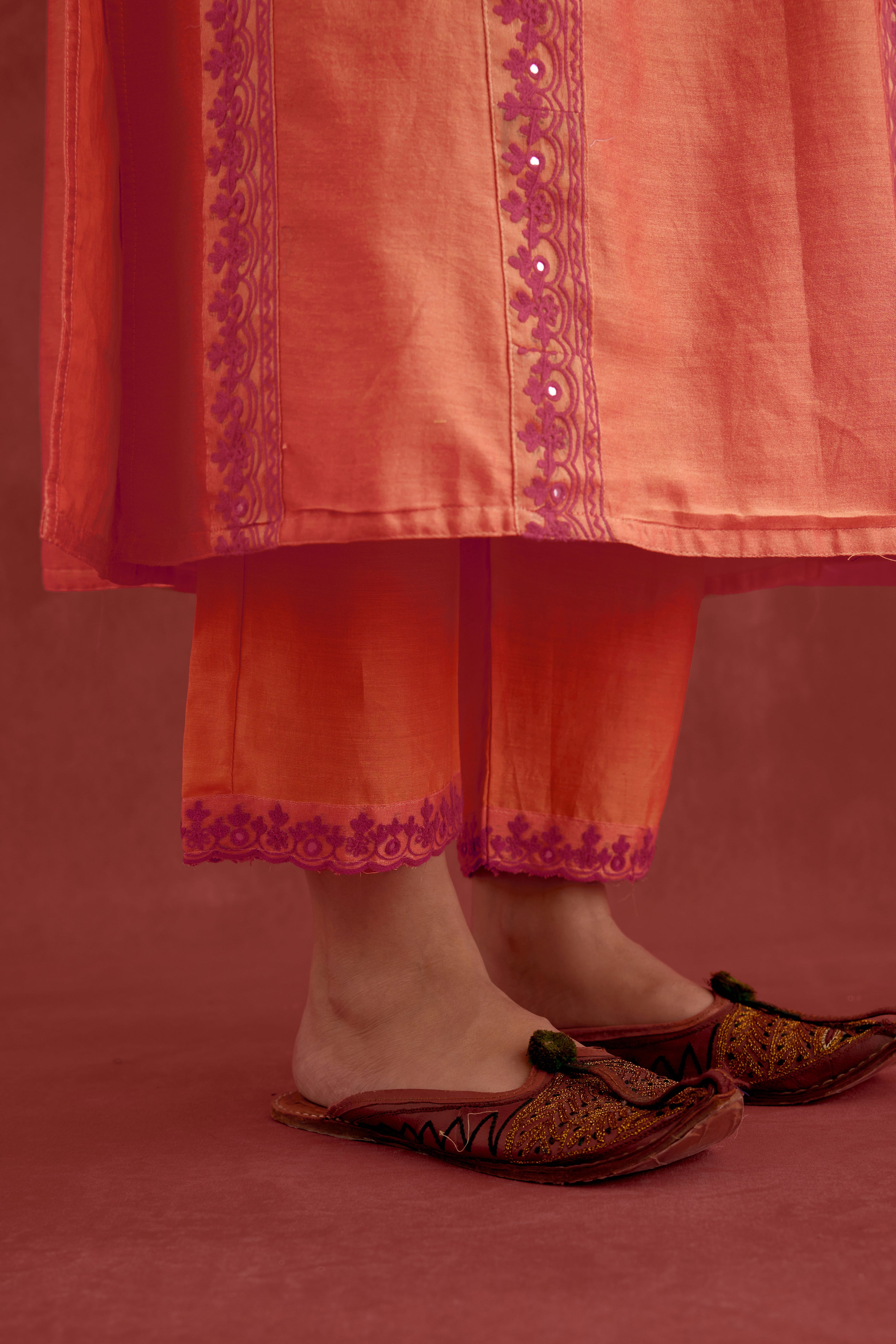 Tulsi Chanderi Pant Orange (10049548222763)
