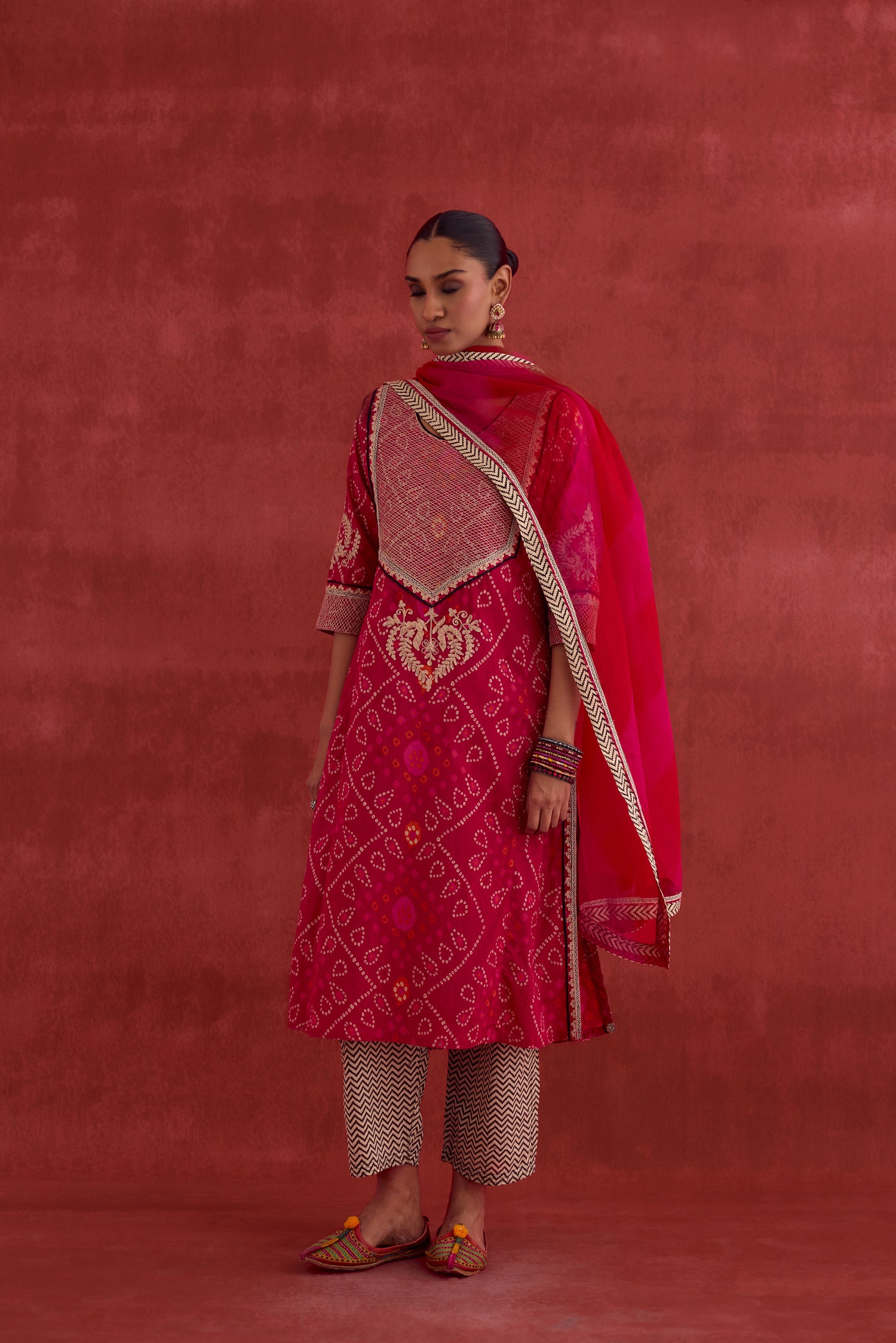 Dienne Embroidered Printed Kurta Pink (10049516929323)