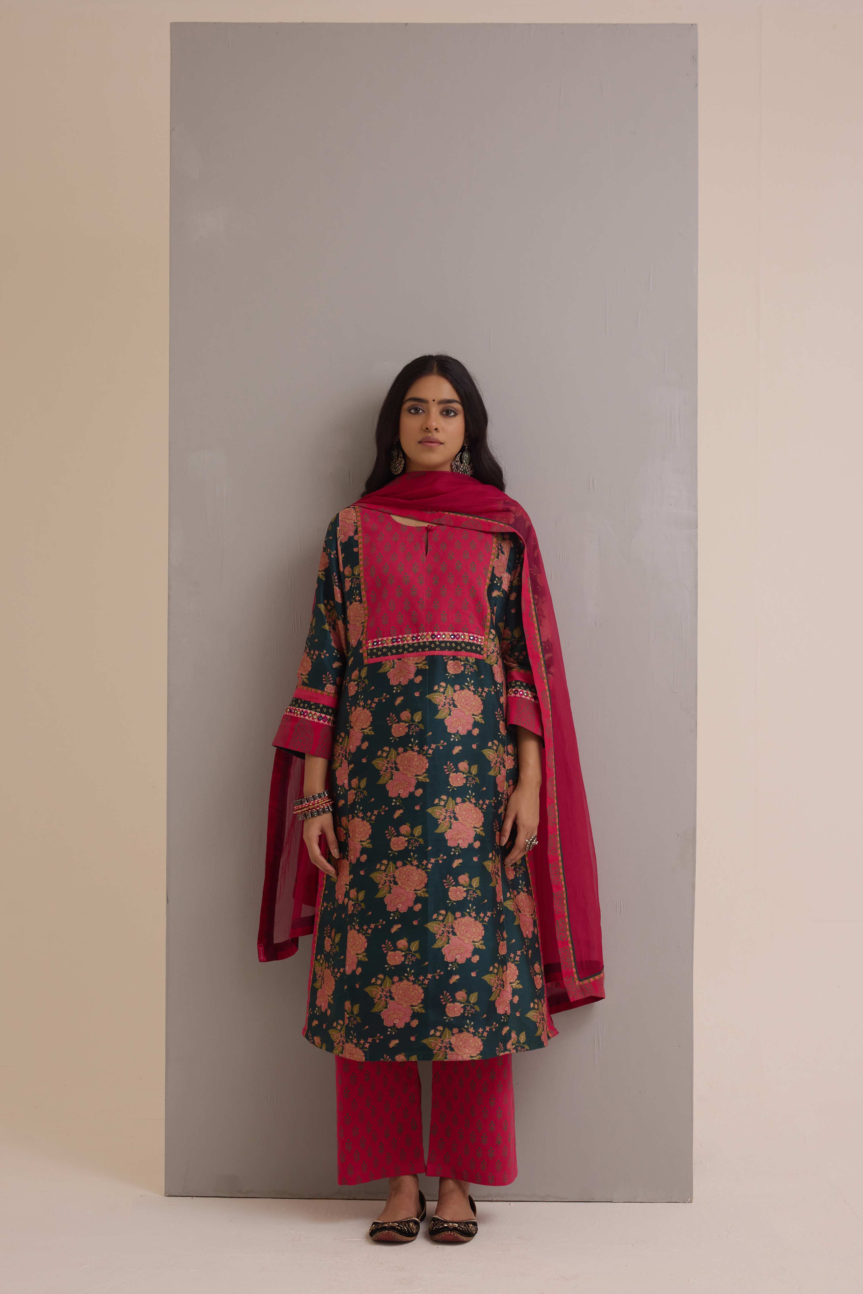 Straight Cotton Hand Block Printed Pant Pink