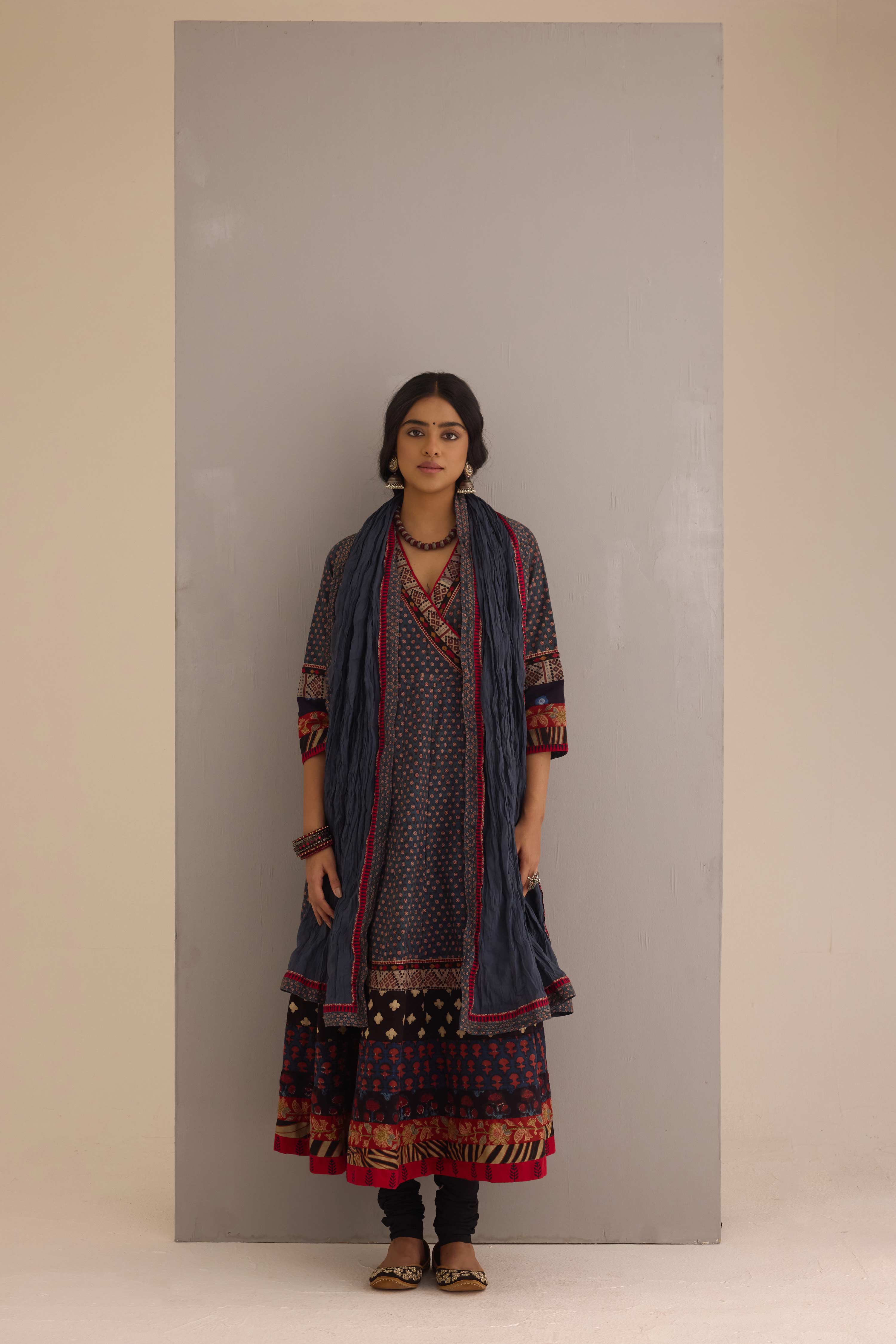 Crinkled Cotton Dupatta Blue