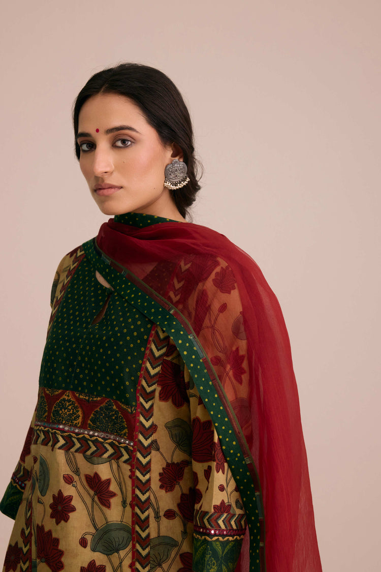 Medh Treated Chiffon Dupatta Maroon