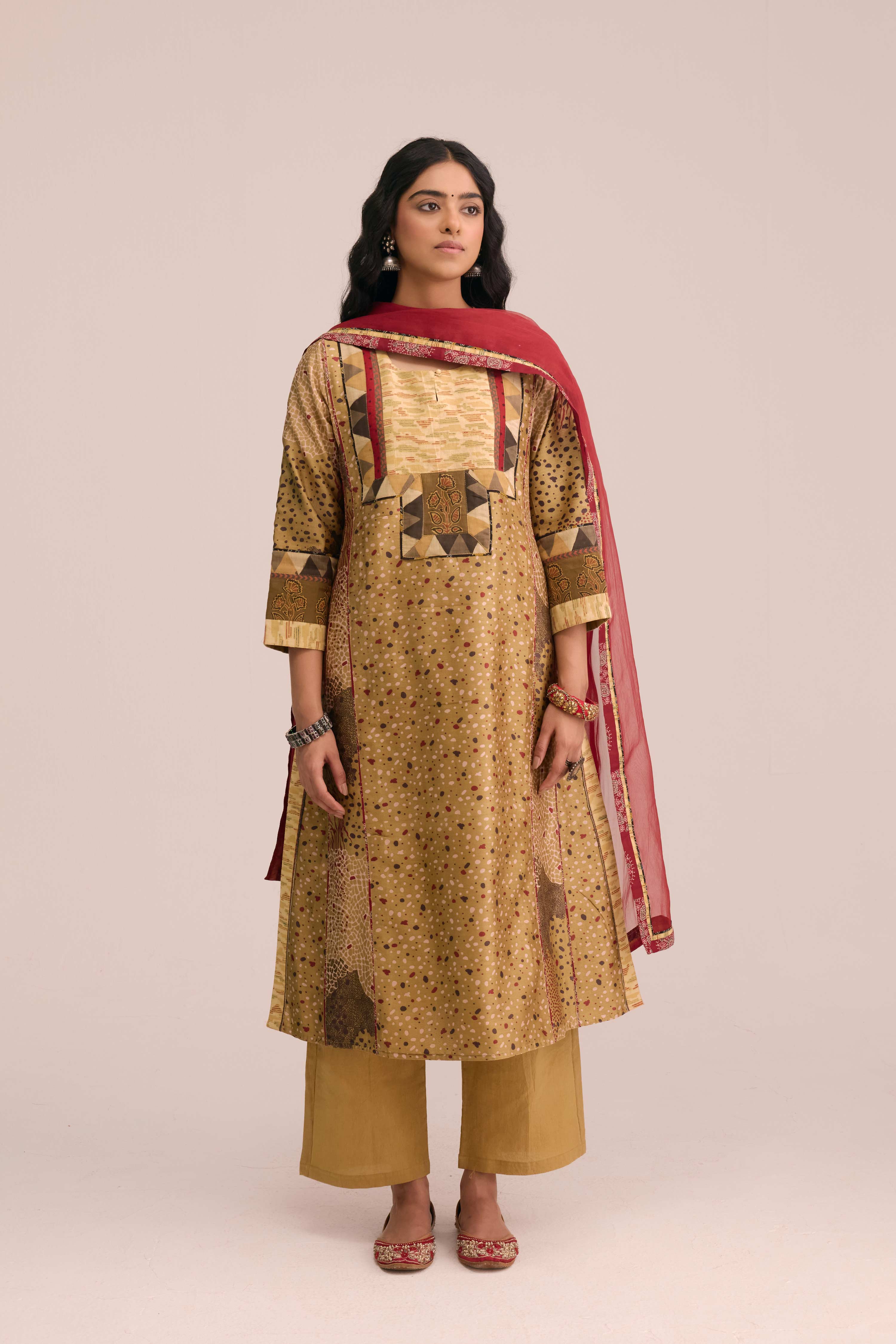 Straight Cotton Solid Pant Ochre Yellow