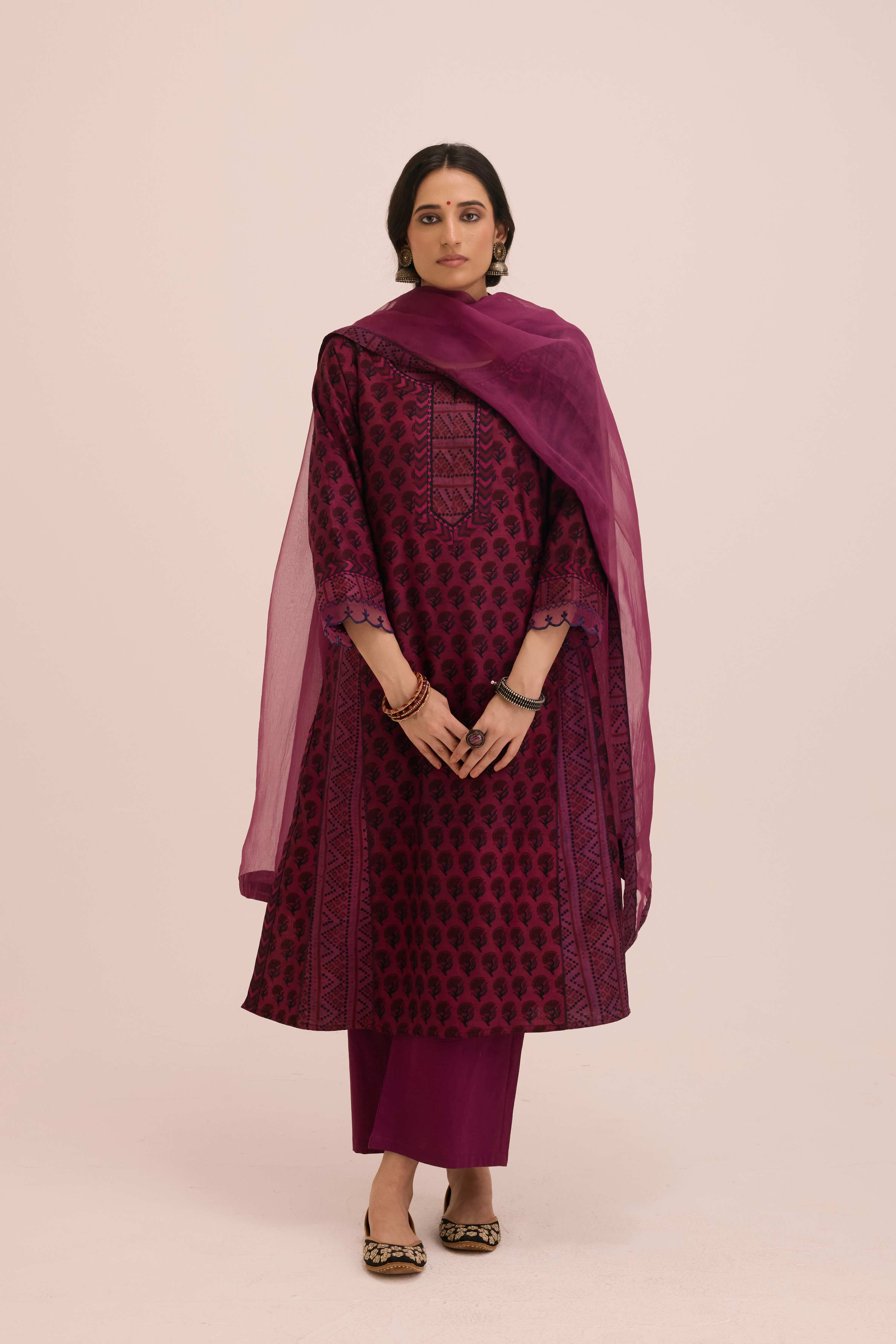 Medh Treated Chiffon Dupatta Purple