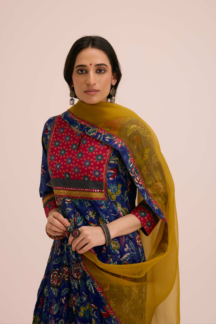 Medh Treated Chiffon Dupatta Ochre Yellow