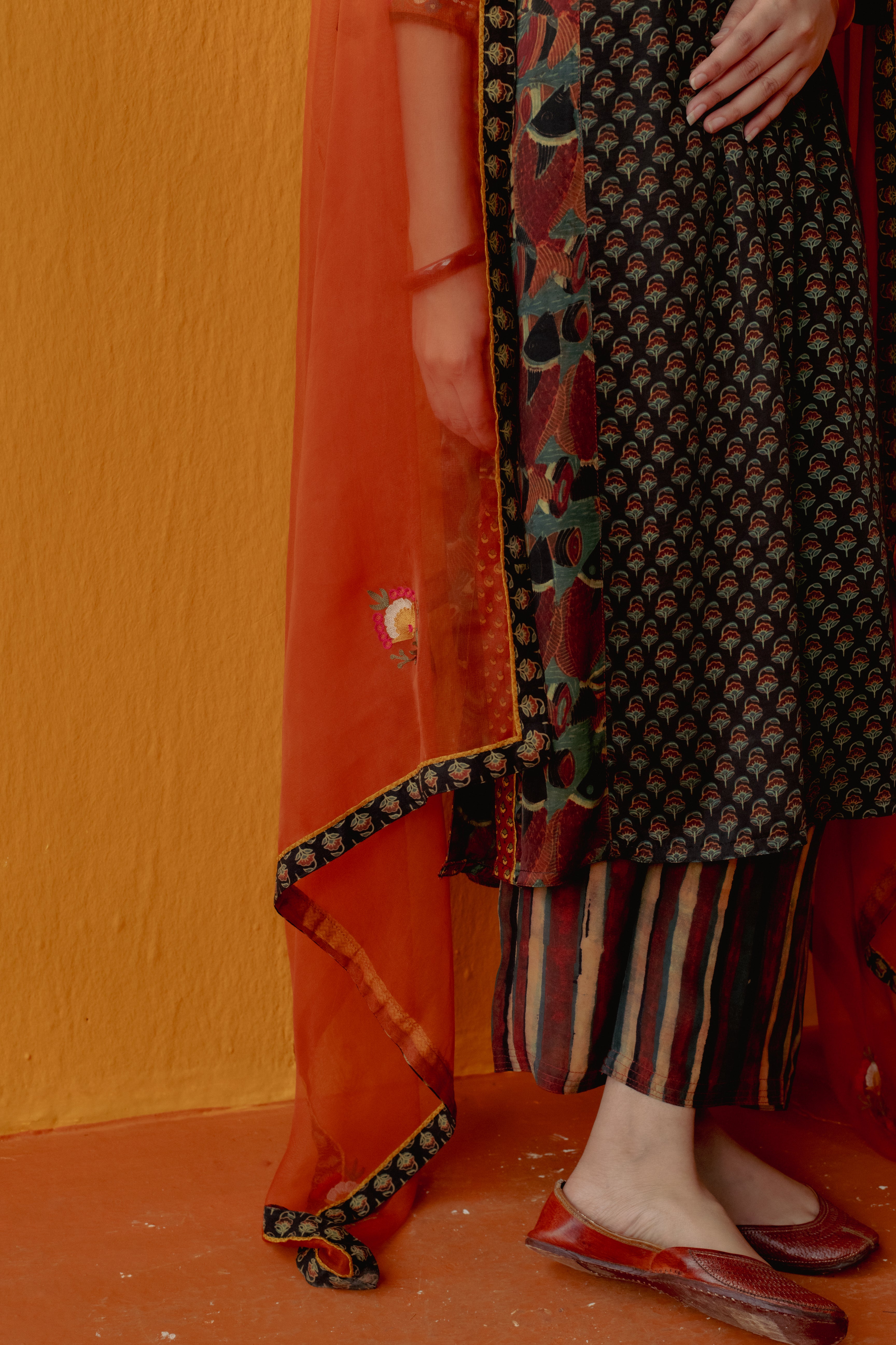 Meera Chiffon Dupatta Rust (9042669764907)