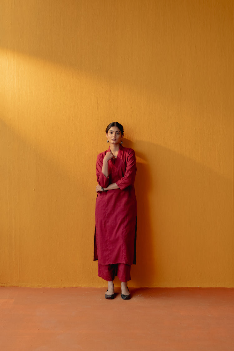 Adani Kurta Maroon (8957454254379)