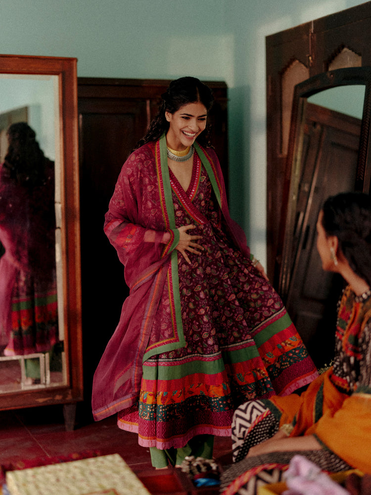 Angrakha Kurta Wine Green (8569445187883)