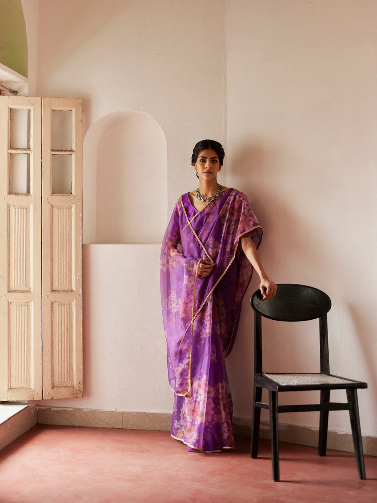 Floral Saree Purple (8571318010155)
