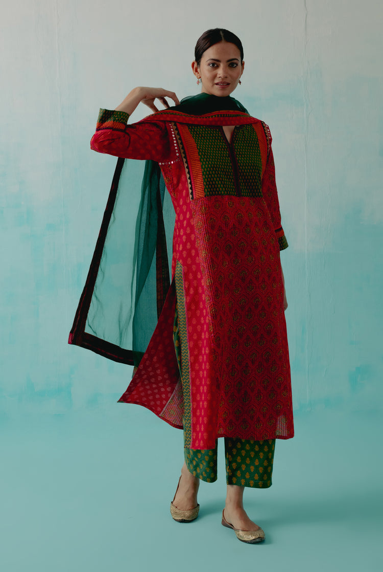 Rozana Chiffon Dupatta Green (8344448663851)