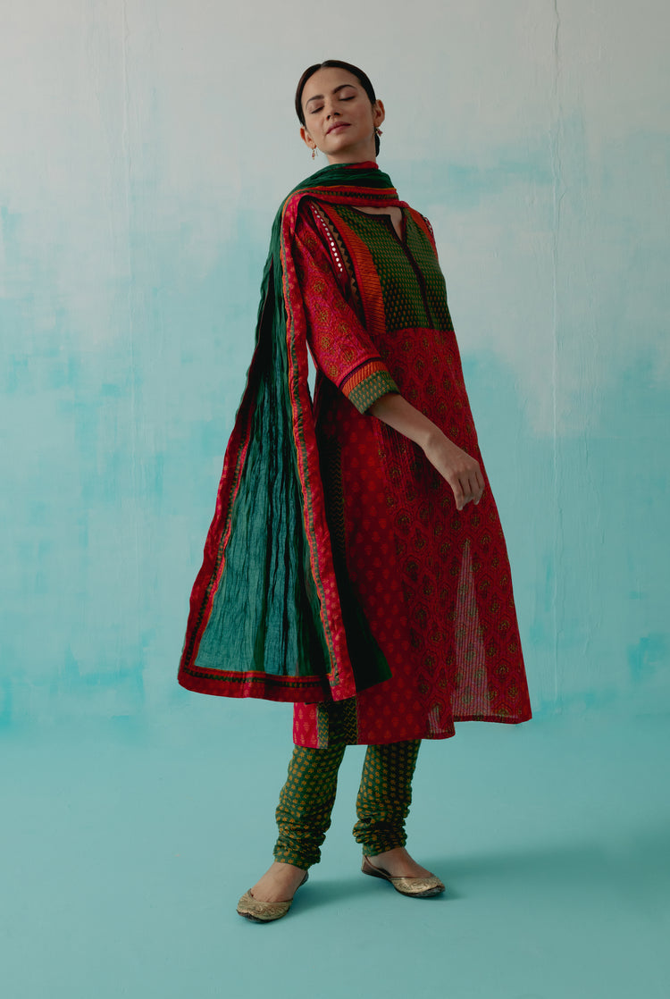 Rozana Cotton Crinkled Dupatta Green (8344454988075)