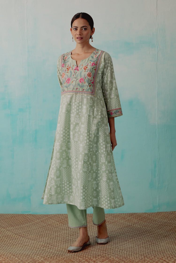 Tulsi Kurta Pastel Green (8344686231851)
