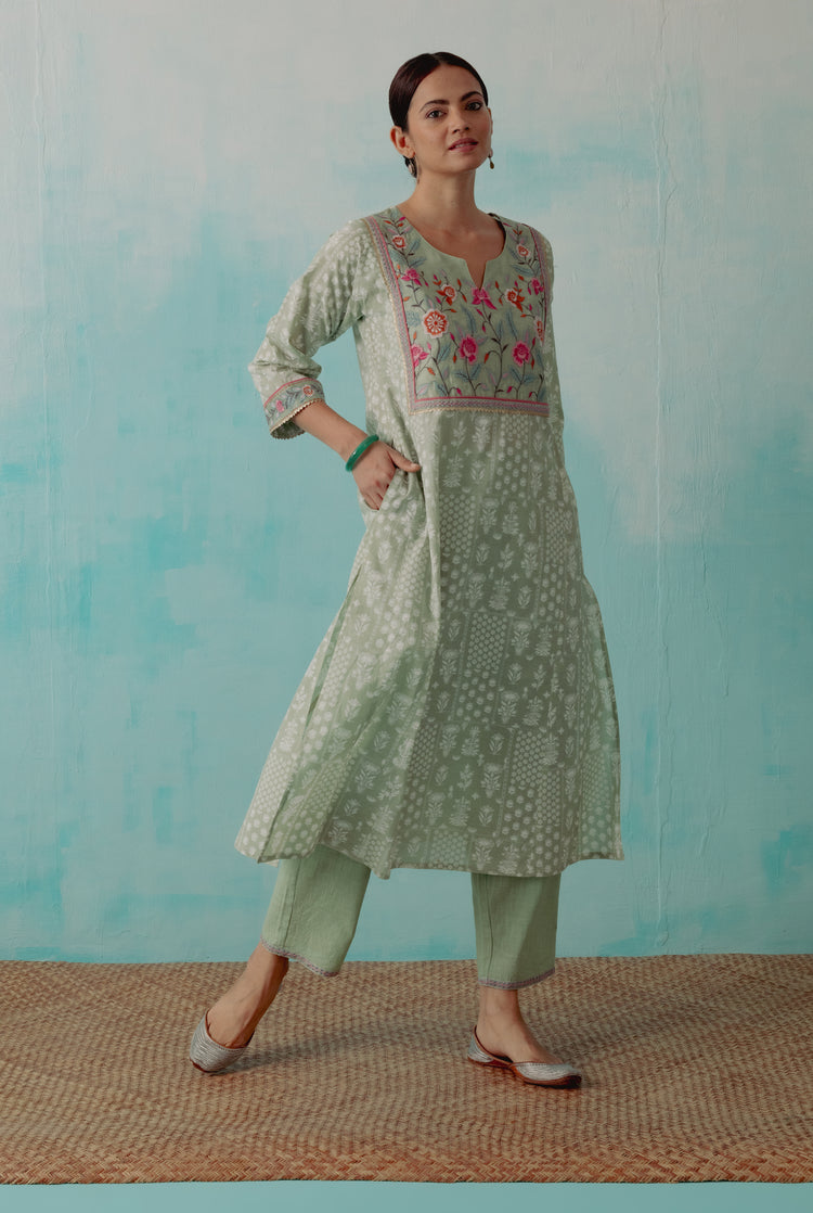 Tulsi Kurta Pastel Green (8344686231851)