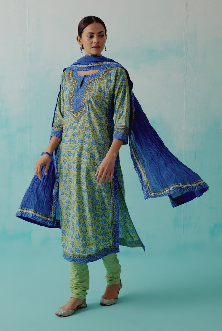 Rozana Cotton Crinkled Dupatta Blue (8345861456171)