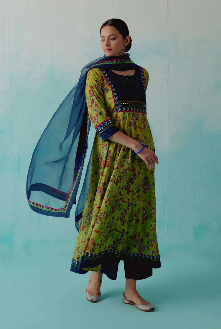 Rozana Chiffon Dupatta Indigo (8344450433323)