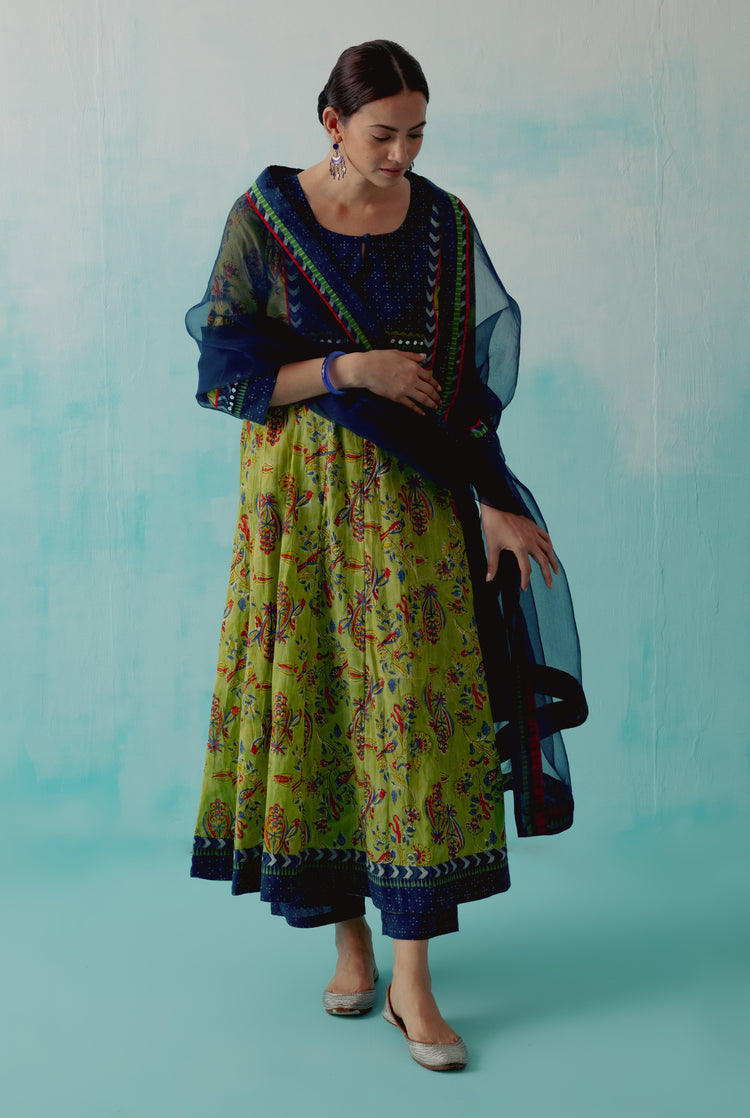 Rozana Chiffon Dupatta Indigo (8344450433323)