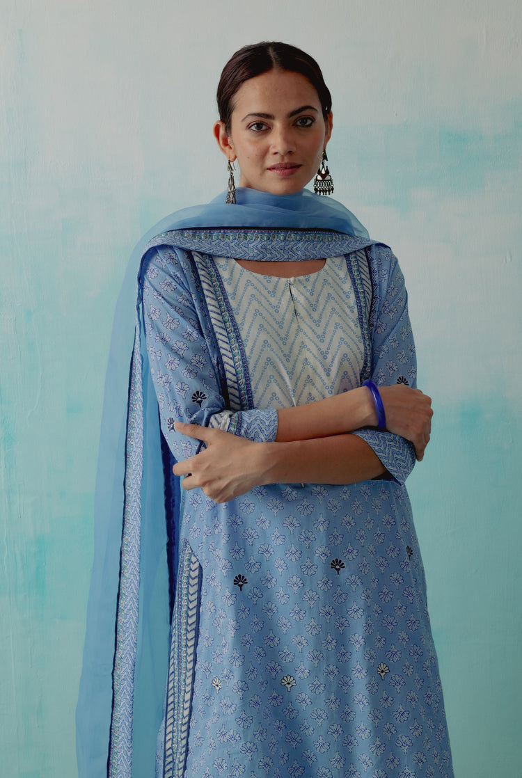 Rozana Chiffon Dupatta Light Blue (8344451121451)