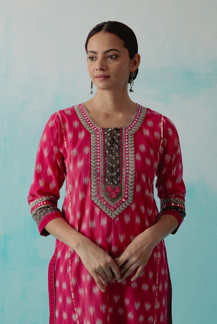 Naaz Kurta Light Pink White Grey (8342872162603)