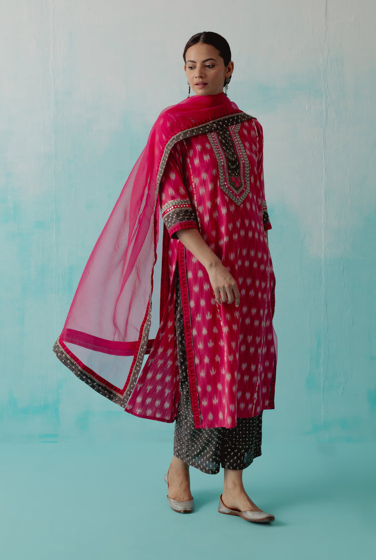 Naaz Kurta Light Pink White Grey (8342872162603)