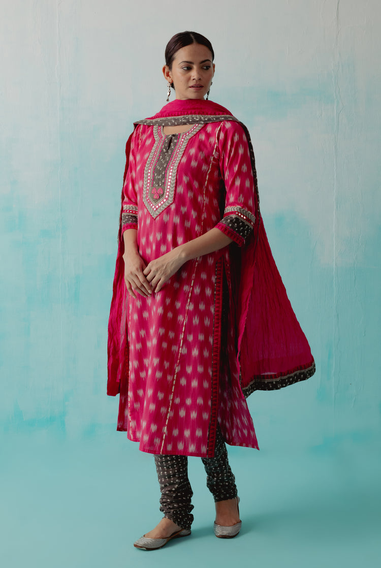 Naaz Kurta Light Pink White Grey (8342872162603)