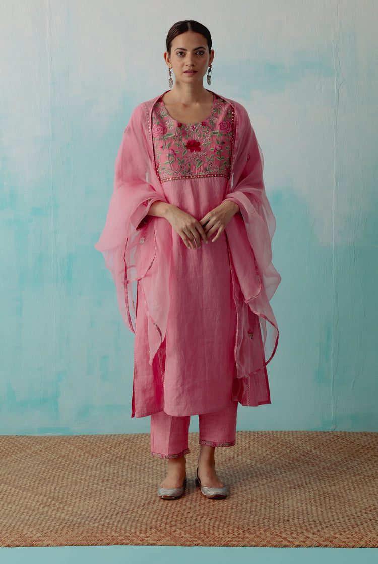 Tulsi Dupatta Rough Pink (8345825837355)