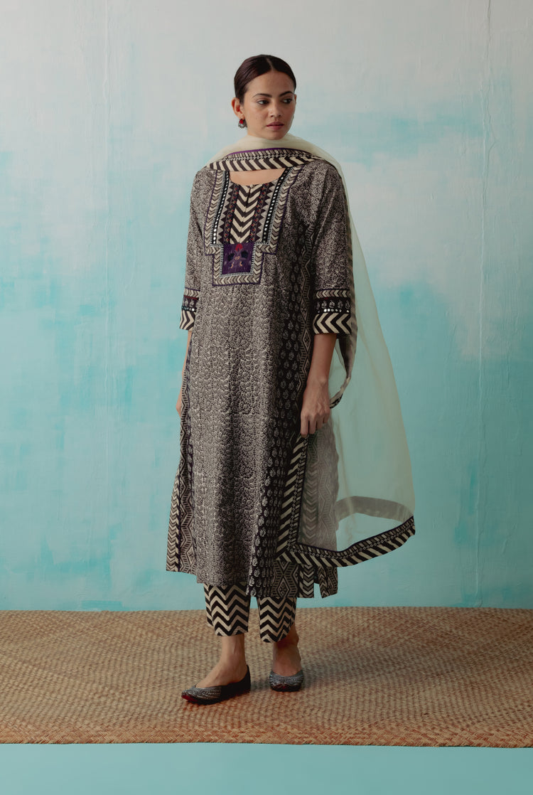 Rozana Chiffon Dupatta Off White (8344452038955)