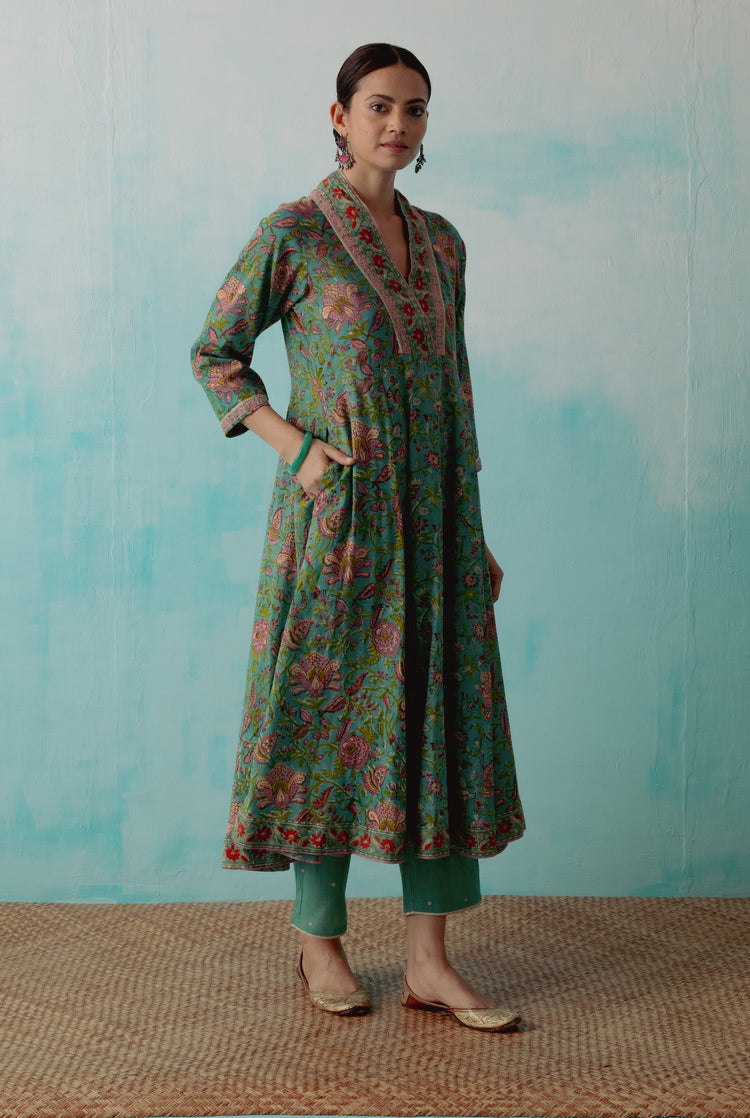 Vintage Kurta Deep Teal (8344683807019)