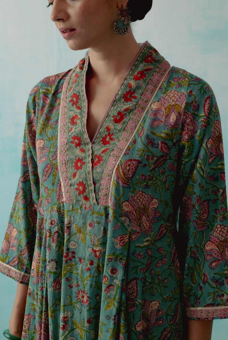 Vintage Kurta Deep Teal (8344683807019)