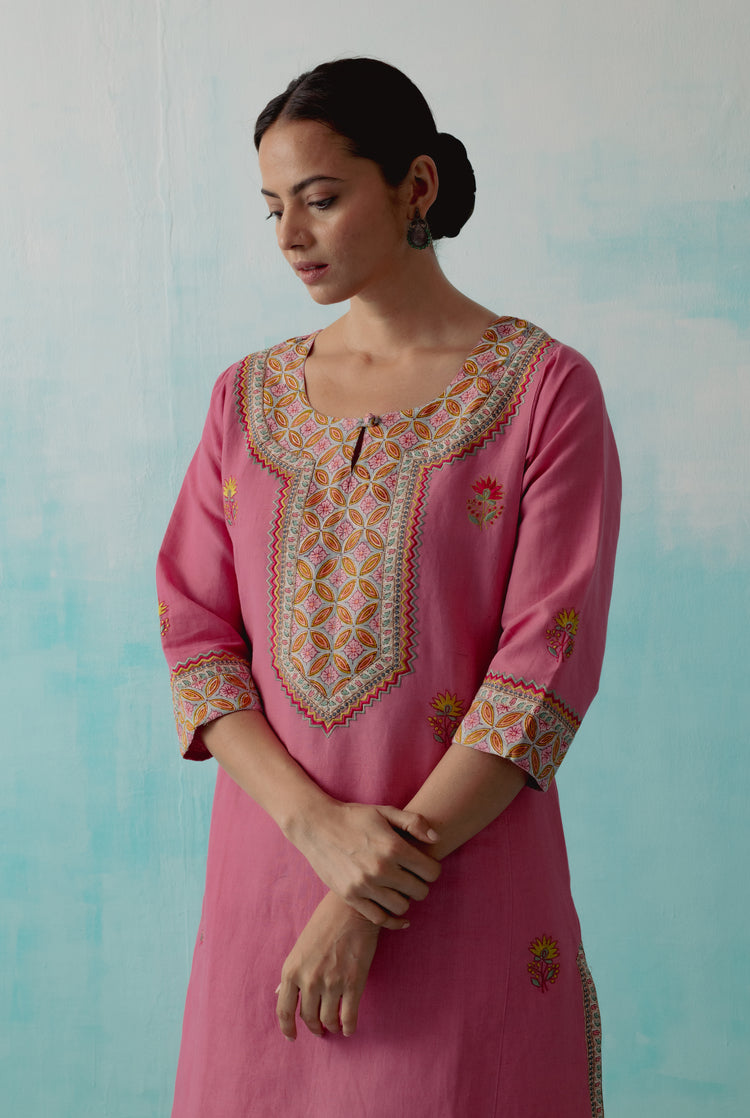 Naaz Rozana Kurta Blush Pink ( Set of 3 ) (8359655440683)