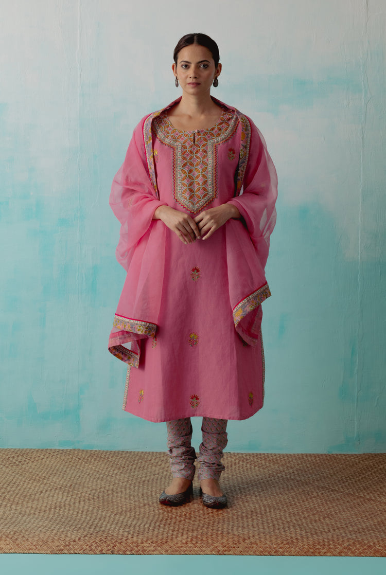 Naaz Rozana Kurta Blush Pink ( Set of 3 ) (8359655440683)
