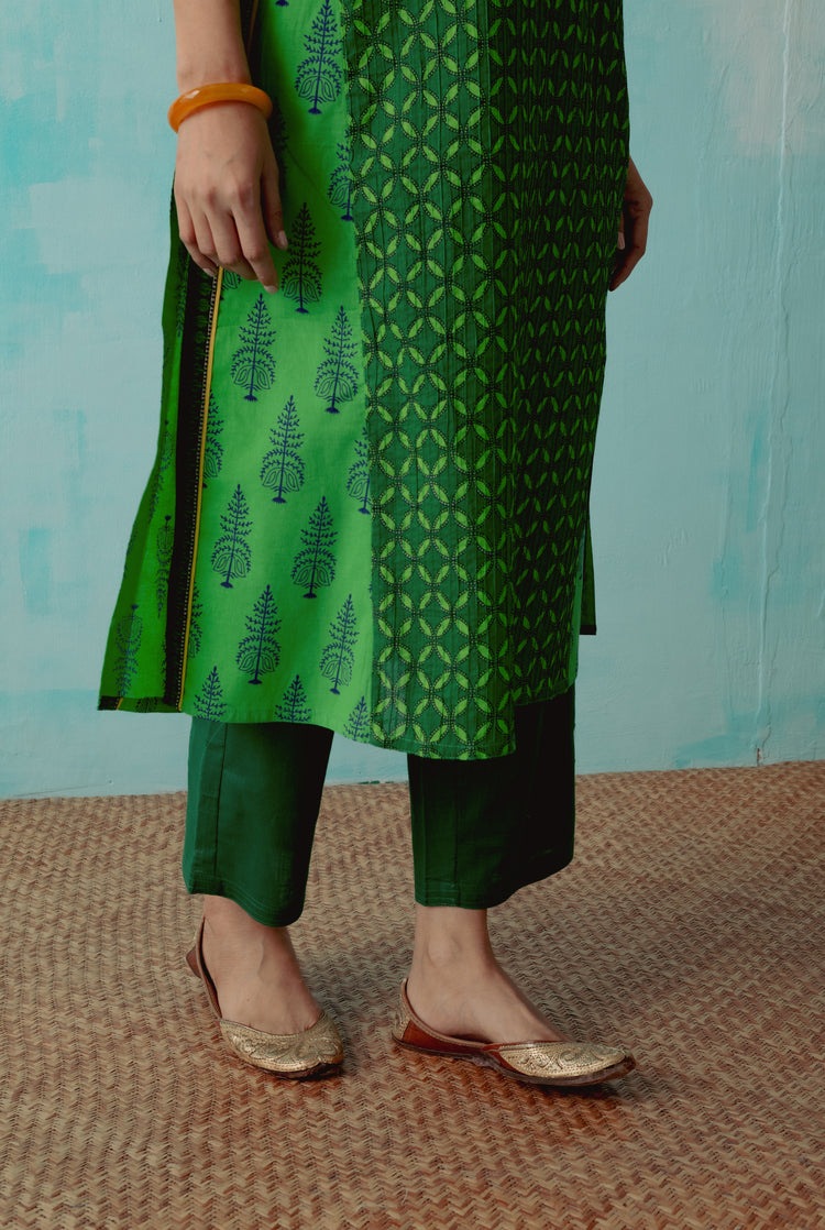 Yoke Kurta Parrot Green ( Set of 3 ) (8342817177899)