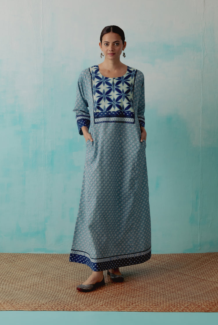 Yoke Caftan Light Blue White (8344543297835)