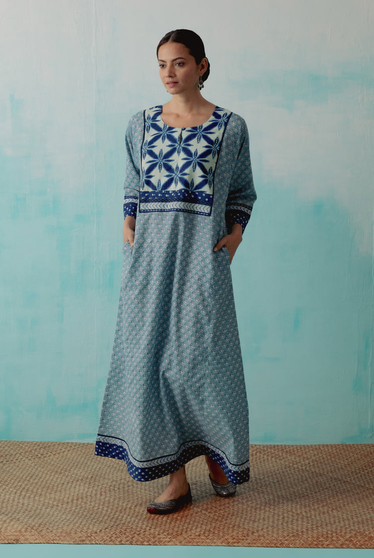 Yoke Caftan Light Blue White (8344543297835)
