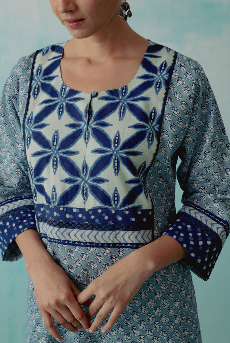 Yoke Caftan Light Blue White (8344543297835)