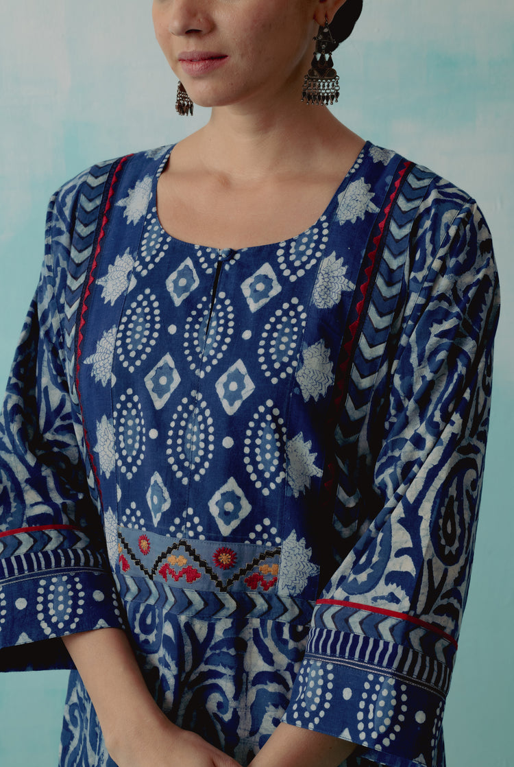 Yoke Caftan Indigo (8344541331755)