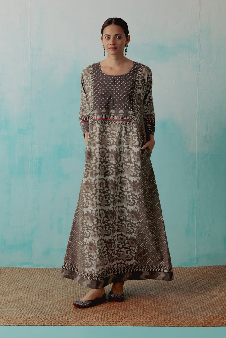 Yoke Caftan Grey Kashish (8344539988267)