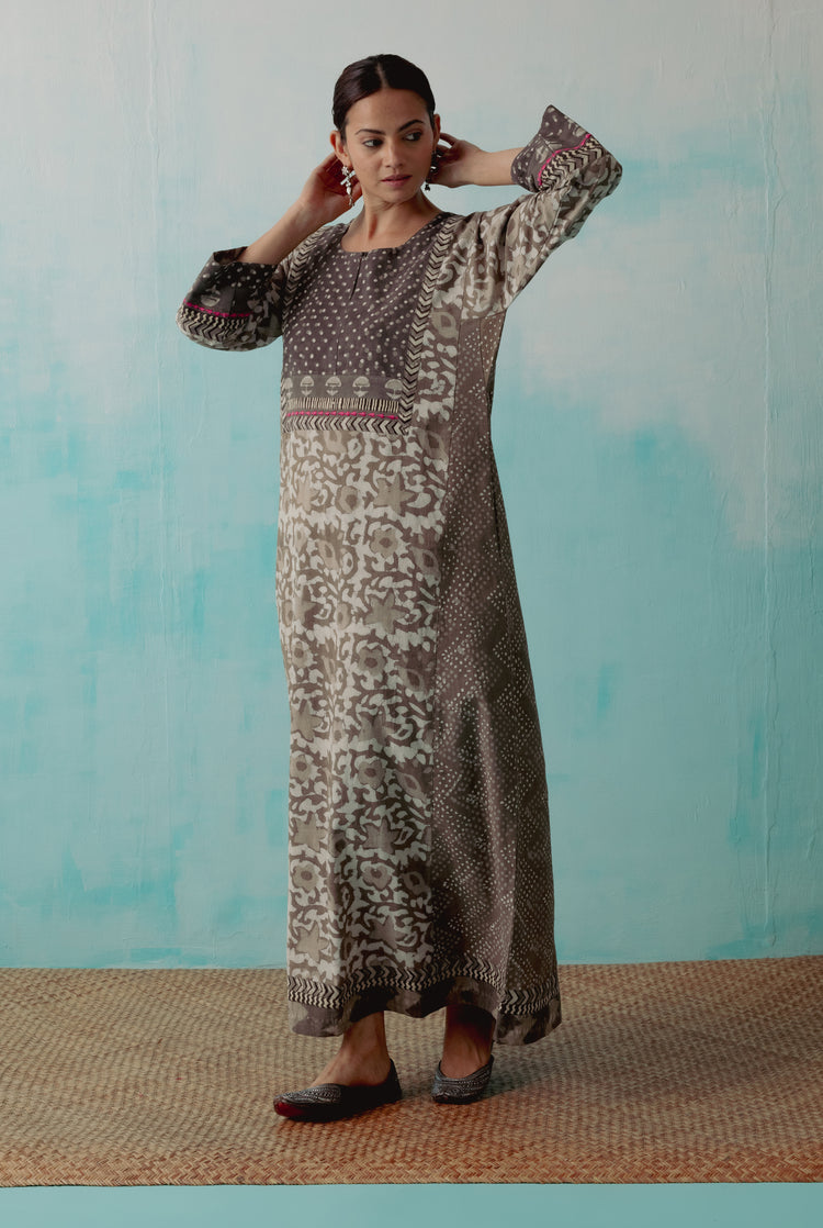 Yoke Caftan Grey Kashish (8344539988267)