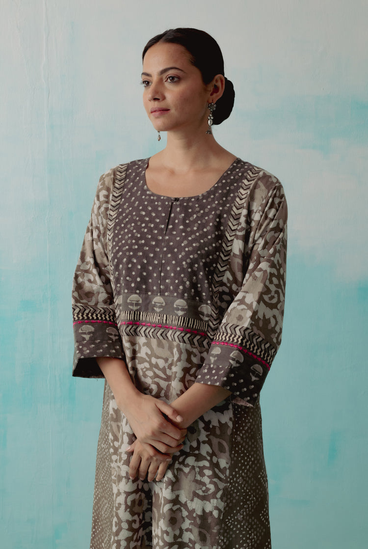 Yoke Caftan Grey Kashish (8344539988267)
